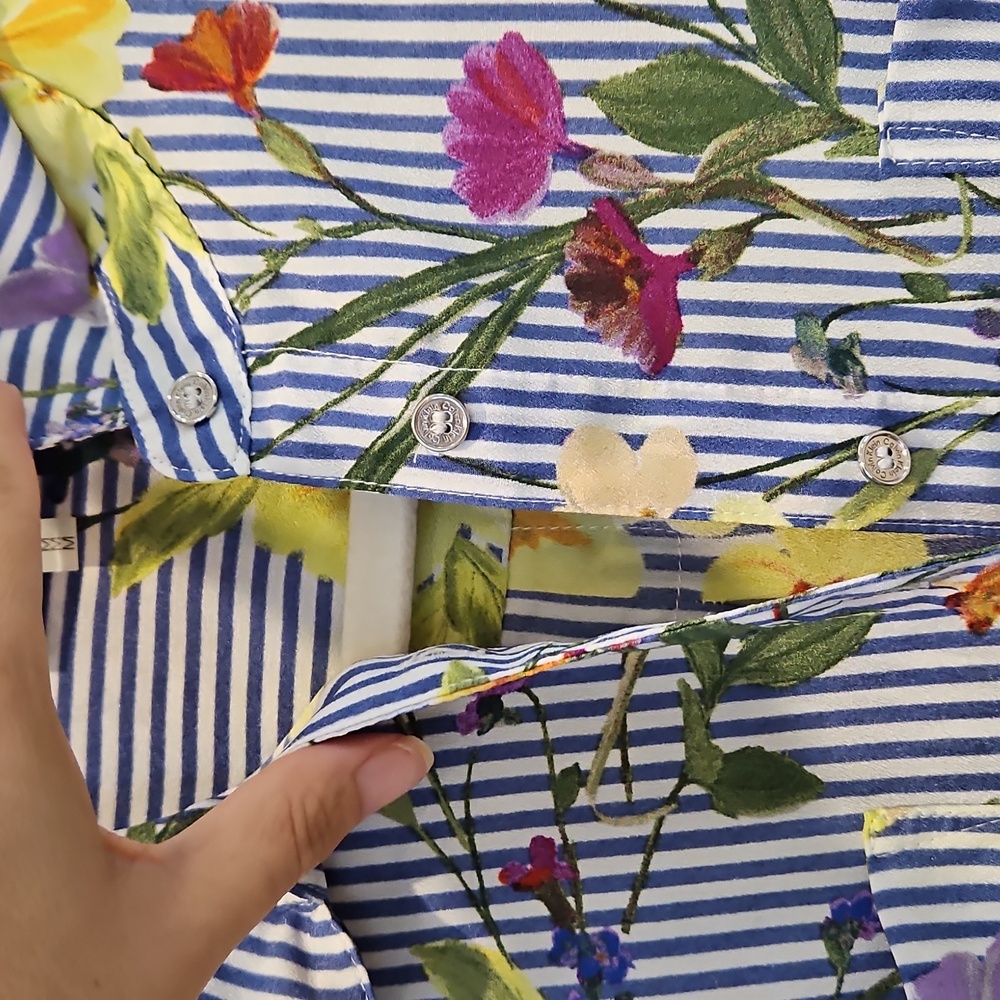 Calvin Klein Collared Blouse Medium 100% Polyeste… - image 4